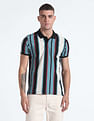 Flying Machine Vertical Stripe Cotton Polo Shirt