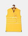 U.S. Polo Assn. Kids Girls Yellow Sleeveless Printed Polo Shirt