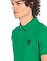 U.S. Polo Assn. Men Green Solid Short Sleeves Polo T-shirt