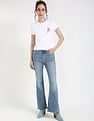 Calvin Klein Jeans Mid-Wash Flared-Fit Mid Rise Jeans