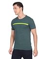 Flying Machine Crew Neck Brand Stripe Heathered T-Shirt