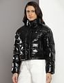 Calvin Klein Cropped Shiny Puffer Jacket