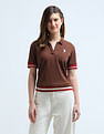U.S. Polo Assn. Women Boxy Fit Tipped Polo Shirt