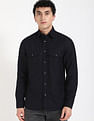 Tommy Hilfiger Solid Regular Fit Plain Woven Shirt