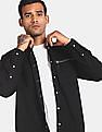 Calvin Klein Men Black Utility Zip Pocket Solid Casual Shirt