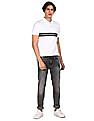 Flying Machine Ribbed Collar Brand Tape Polo Shirt