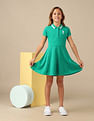 U.S. Polo Assn. Kids Girls Solid Fit And Flare Polo Dress