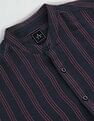 Arrow Sports Mandarin Collar Vertical Stripe Shirt