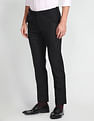 Arrow Check Pattern Weave Wool Blend Trousers