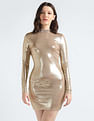 Calvin Klein Long Sleeve Metallic Bodycon Dress