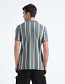 Flying Machine Vertical Stripe Pure Cotton Polo Shirt