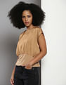 Calvin Klein Ribbed Hem Cap Sleeve Top