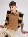 Calvin Klein Jeans Mens Brown Solid Polo Shirts