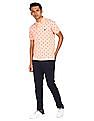 Aeropostale Men Light Pink Cotton Printed Polo Shirt