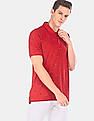 Aeropostale Men Red Pique Printed Polo Shirt