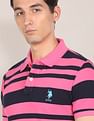U.S. Polo Assn. Ribbed Collar Striped Polo Shirt