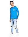 Aeropostale Men Blue Long Sleeve Logo T-Shirt