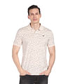 AD by Arvind Cotton Geometrical Print Polo Shirt