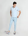 Flying Machine Pattern Knit Cotton Polo Shirt