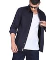 Tommy Hilfiger Men Navy Paisley Print Corduroy Cotton Casual Shirt