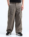 Flying Machine Mid Rise Solid Loose Fit Cargos