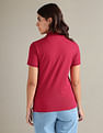 U.S. Polo Assn. Women Ribbed Collar Solid Polo Shirt