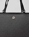 Tommy Hilfiger Logo Black Pvc Tote Bag