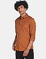 Calvin Klein Men Rust Slim Fit Solid Casual Shirt