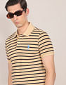 U.S. Polo Assn. Ribbed Collar Striped Polo Shirt