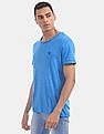 Calvin Klein Men Blue Round Neck Grindle Raw Edge T-Shirt