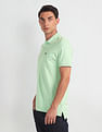 Arrow Sports Patterned Collar Solid Polo Shirt