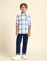 U.S. Polo Assn. Kids Boys Tartan Checked Regular Fit Shirt
