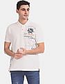 U.S. Polo Assn. Denim Co. White Printed Pique Polo Shirt