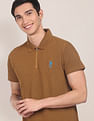 U.S. Polo Assn. Zipper Placket Checked Polo Shirt