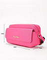 Tommy Hilfiger Solid Pink Pu Sling Bag