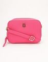Tommy Hilfiger Solid Pink Pu Sling Bag