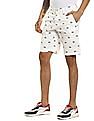 U.S. Polo Assn. Men White Mid Rise Logo Print Shorts