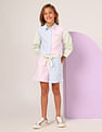 U.S. Polo Assn. Kids Girls Vertical Striped Shorts
