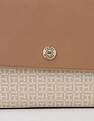 Tommy Hilfiger Logo Beige Pvc Hand Bag