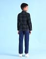 U.S. Polo Assn. Kids Boys Tartan Checked Regular Fit Shirt