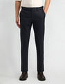 Arrow Solid Dobby Slim Fit Trousers