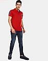 U.S. Polo Assn. Men Red Short Sleeve Brand Print Polo Shirt