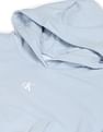 Calvin Klein Jeans Women Light Blue Brand Print Hooded Sweatshirt