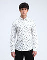 Flying Machine Printed Satin Slim Fit Shirt