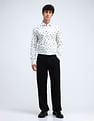 Flying Machine Printed Satin Slim Fit Shirt