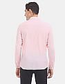 Calvin Klein Men Pink Striped Regular Fit Cotton Shirt