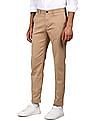 Tommy Hilfiger Men Light Khaki Tapered Slim Fit Tech Stretch Twill Casual Trousers