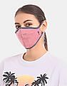 U.S. Polo Assn. Unisex Adults Grey And Pink Triple Layer Reversible Anti Bacterial Reusable Face Masks - Pack Of 3