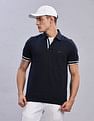 Tommy Hilfiger Mens Blue Solid Polo Shirt