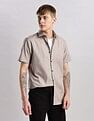Calvin Klein Jeans Solid Slim Fit Dobby Woven Shirt